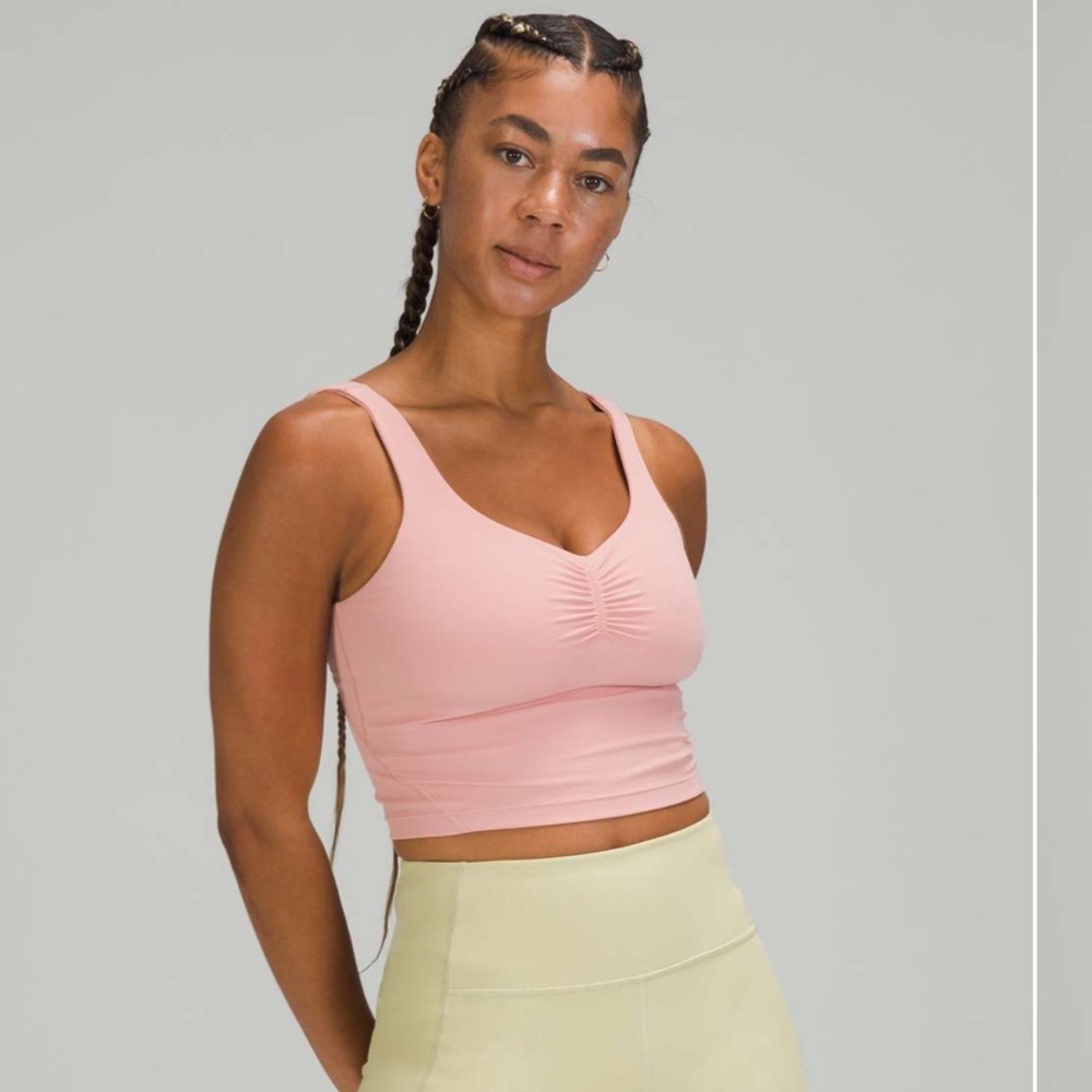 Lululemon Align Gathered-Front Tank Top
Pink Puff size 2